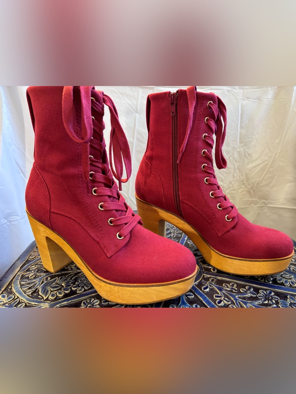 Charlotte Stone Women’s ECHO Boot in Deep Red, Size 8